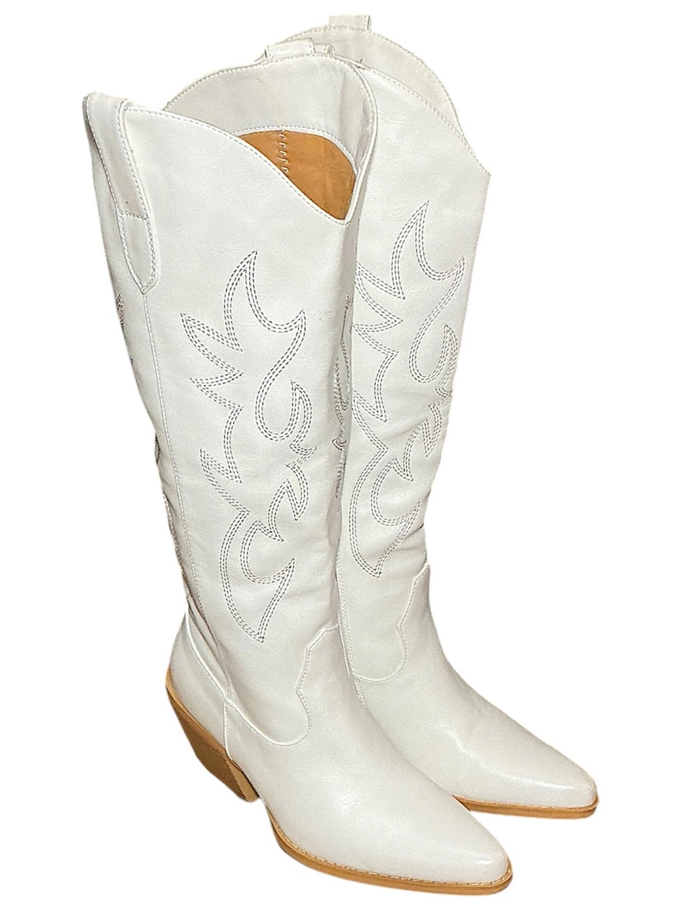 white leather cowboy boots